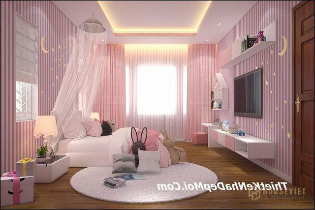 Trang trí phòng ngủ cao cấp sang trọng cho con gái 