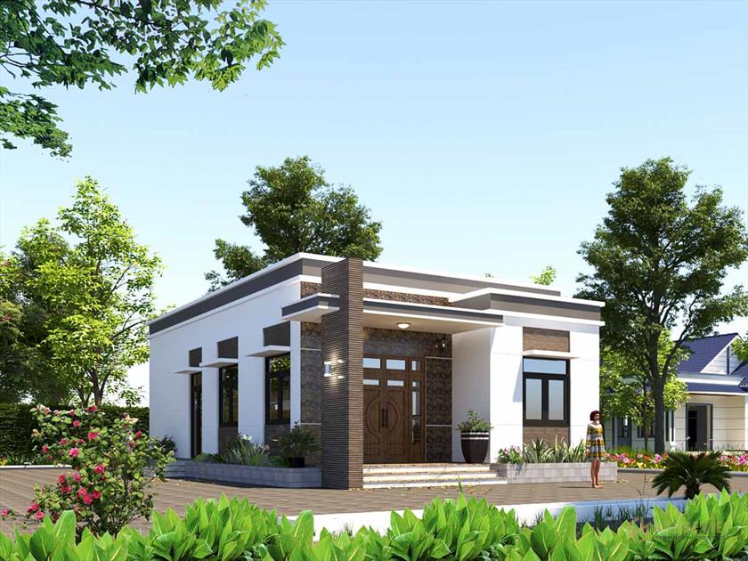 Nhà 3 phòng ngủ mái bằng cấp 4