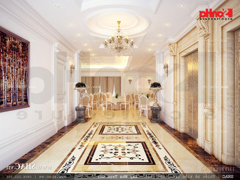 Hành lang dẫn đến phòng ăn của khách sạn Sảnh khách sạn