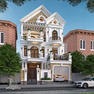 Mẫu nhà phố tân cổ điển 3 tầng mái thái đẹp (TGDĐ: Anh Tuấn - Thái Bình) BT32472
