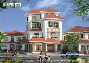 Biệt thự vườn mái thái 4 tầng sang trọng (MB1549)
