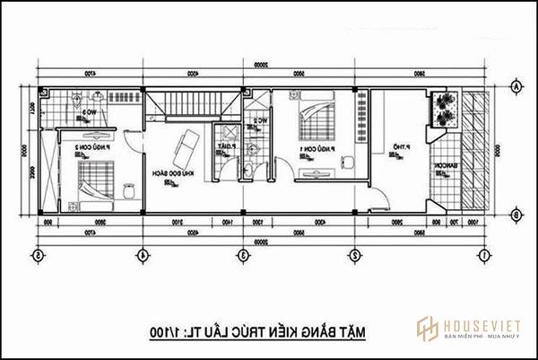 Mẫu thiết kế nhà 2 tầng đẹp tầng 2