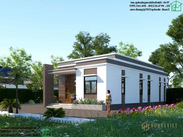 Mẫu nhà cấp 4 mái bằng hiện đại NDNC476