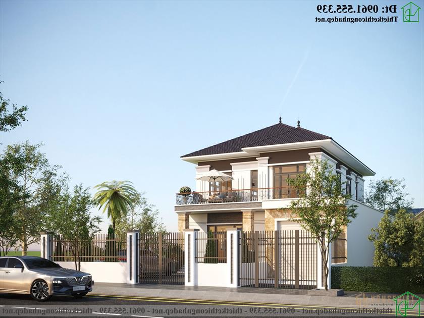 Biệt thự 2 tầng mái thái 9x16m đẹp NDBT2T116