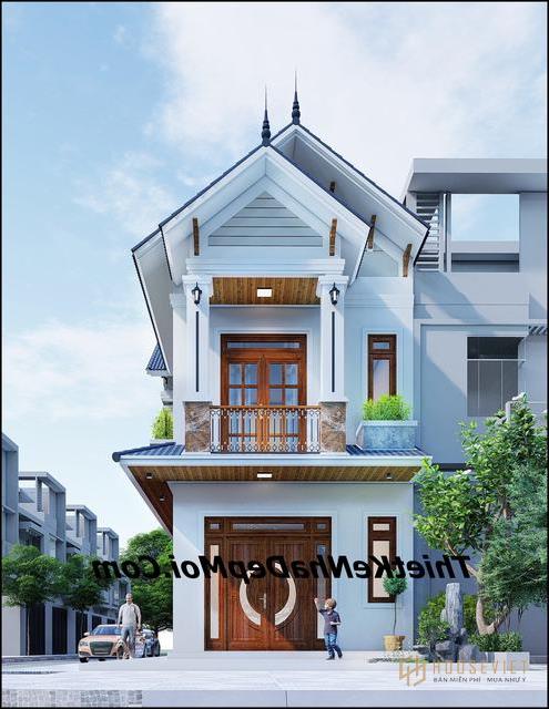 Ngôi nhà hai tầng hiện đại hai mặt tiền