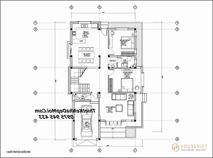 Nhà 2 lầu 2 phòng ngủ lầu 1 .