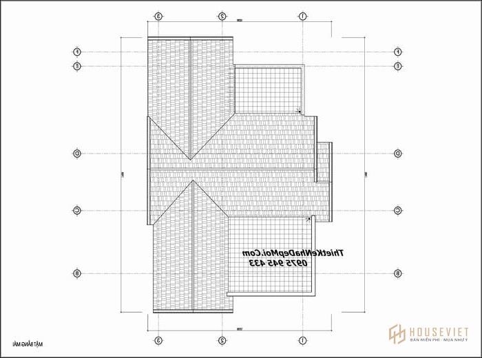 Bản vẽ nhà 2 tầng mái thái ở nông thôn 