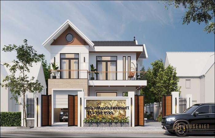 Mẫu nhà rộng 10m 2 tầng 5 phòng ngủ 