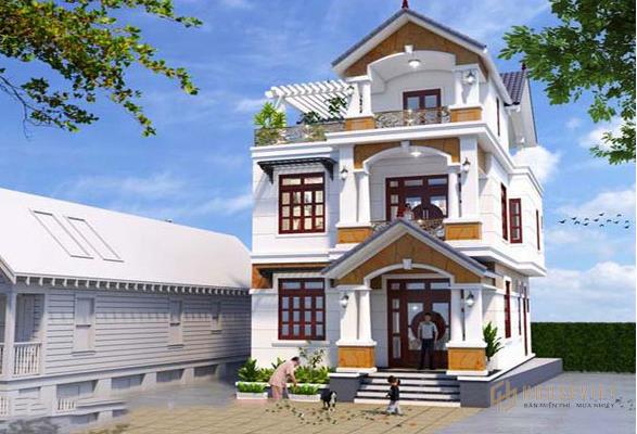 Biệt thự mini 2 tầng kiểu mẫu 1 tháp