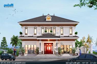 10 Mẫu nhà 2 tầng vuông vắn mái thái đẹp ai chuẩn bị xây nhà thì tham khảo ngay nhé.