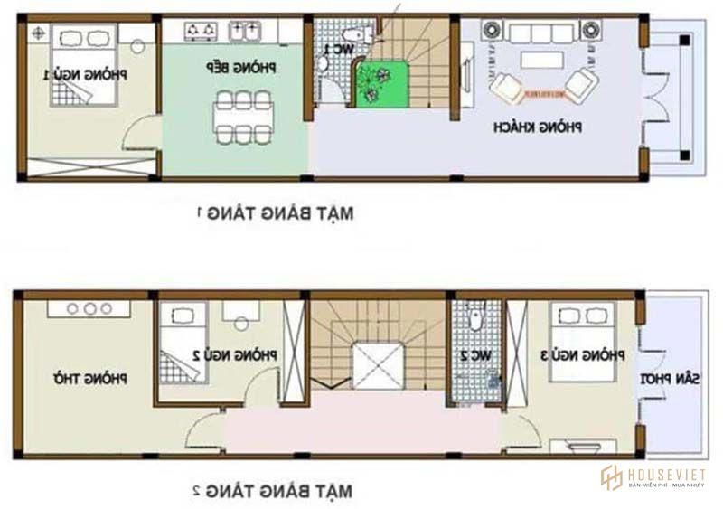 phối cảnh nhà phố 2 tầng
