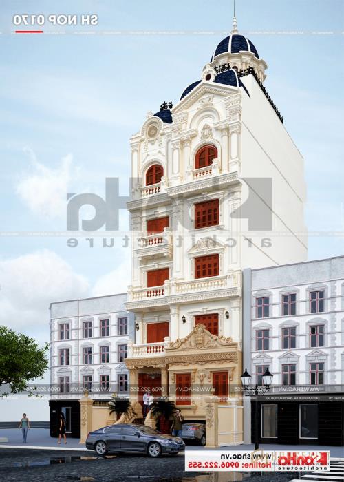 4 Mẫu thiết kế nhà giả biệt thự cổ điển 4 tầng tại Bắc Ninh sh nop 0170