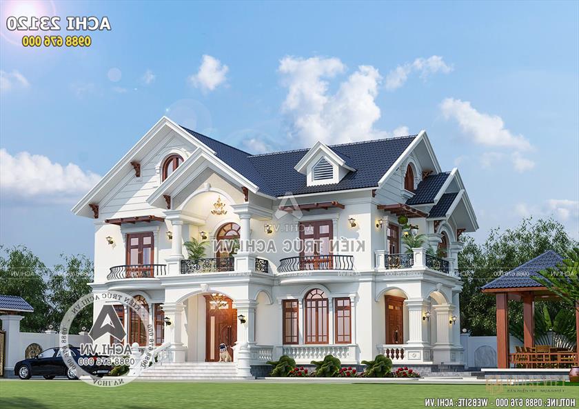 Biệt thự vườn 2 tầng phong cách tân cổ điển độc đáo