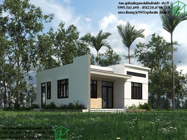 Mẫu nhà cấp 4 mái bằng hiện đại 8x8m ở Hòa Bình NDNC466