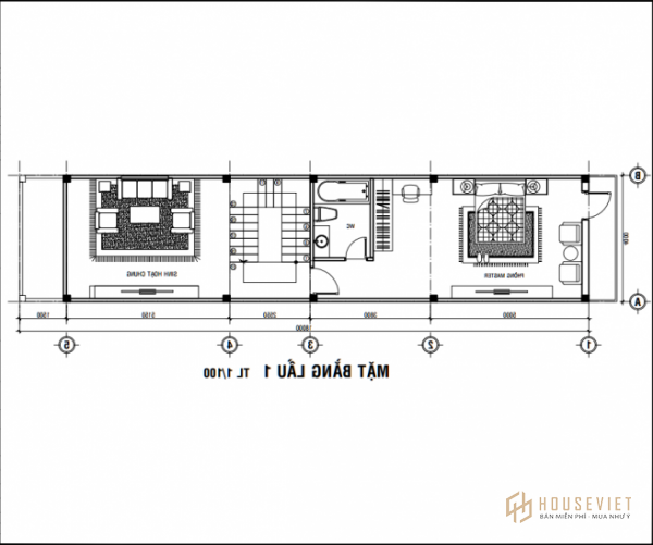 bản vẽ nhà phố 3 tầng đẹp
