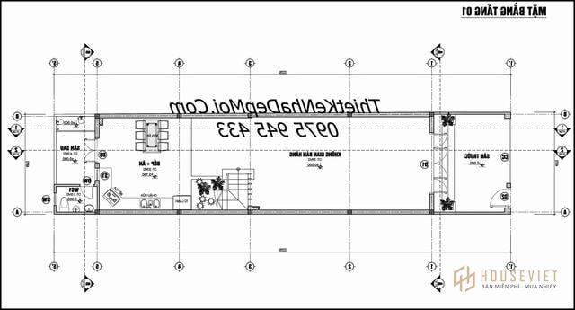 Mặt bằng nhà phố kinh doanh 5x20