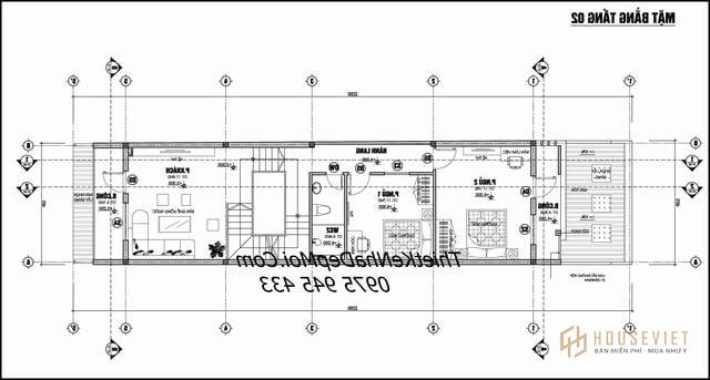 Bản vẽ nhà phố 3 tầng 5x20