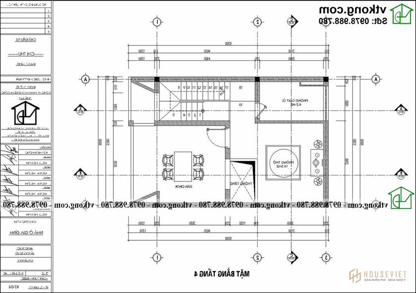 Mẫu Nhà ống 4 Tầng Mái Bằng 6x8m đẹp Tại Hà Nội Np4t008