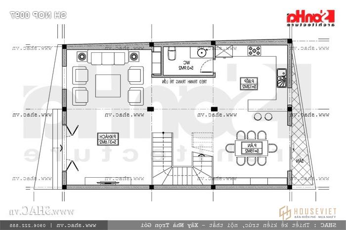 Bản vẽ mặt bằng tầng 1 SH NOP 0097