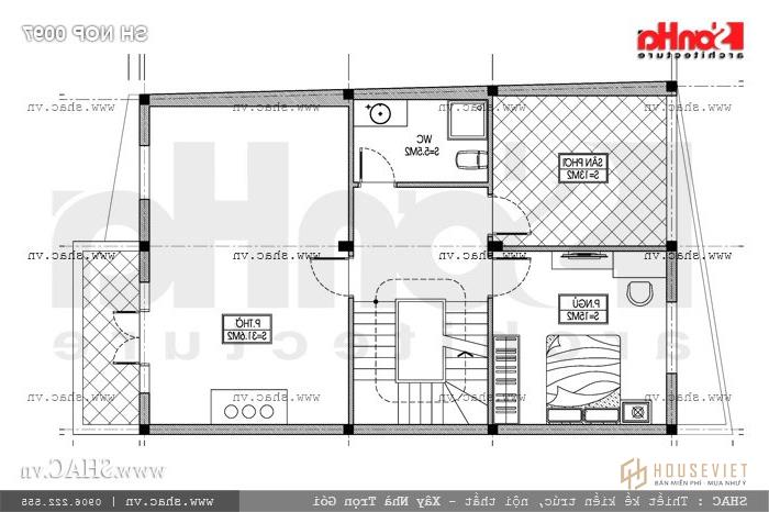 Bản vẽ mặt bằng tầng 3 NOP 0097