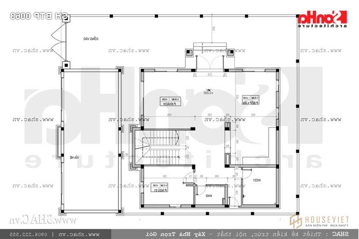 Bản vẽ mặt bằng biệt thự sh btp 0063