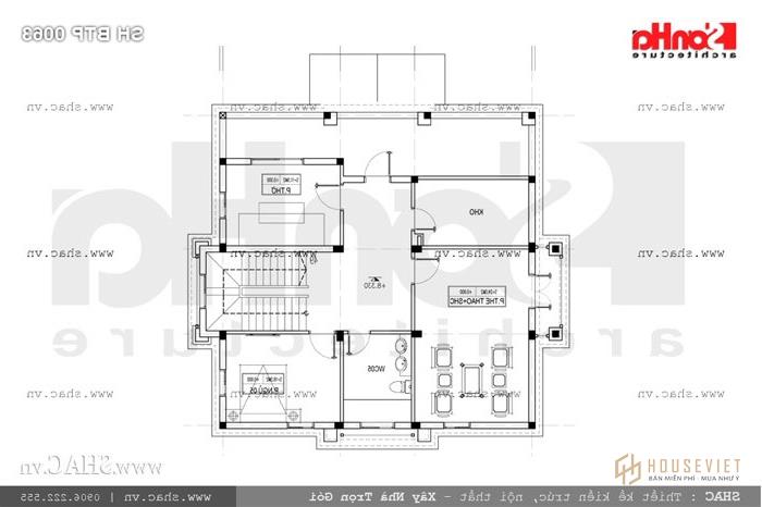 Mặt bằng tầng 3 biệt thự sh btp 0063