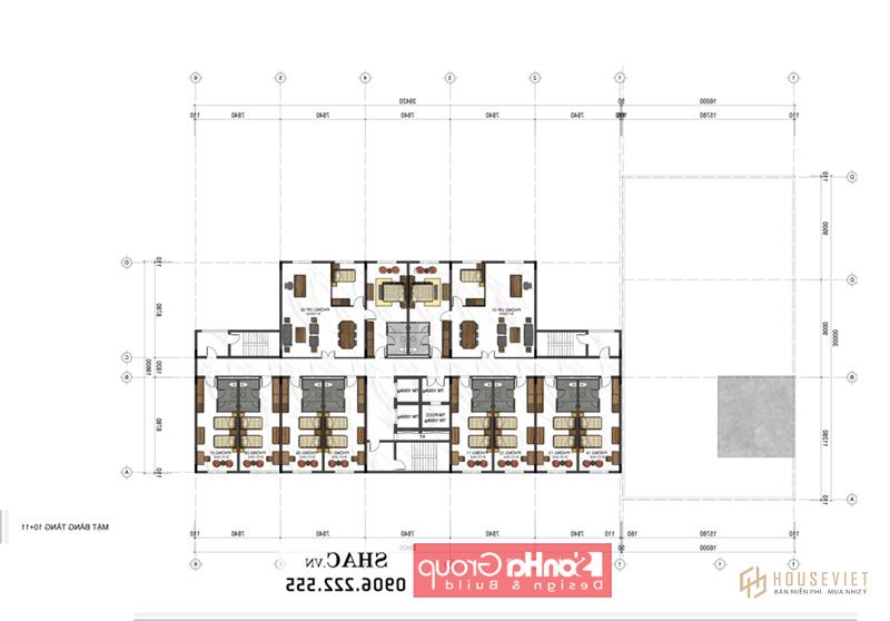 Bản vẽ thiết kế tầng 10 và 11 của dự án