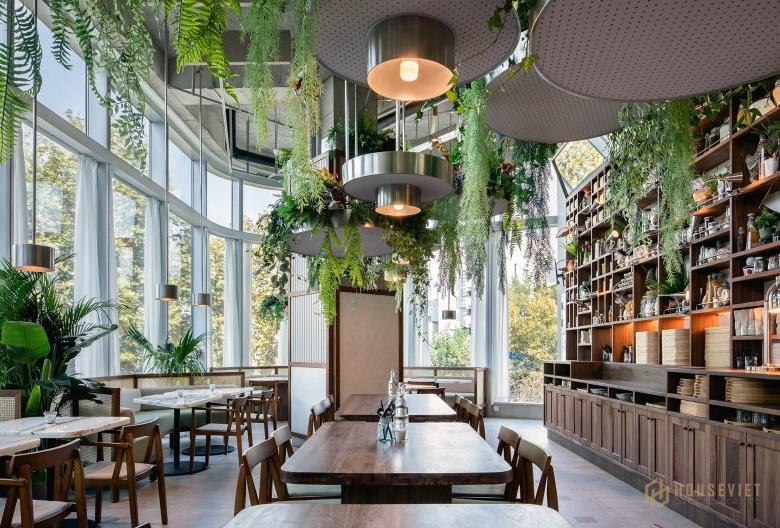 Thiết kế quán cafe theo phong cách nhiệt đới phóng khoáng, trẻ trung