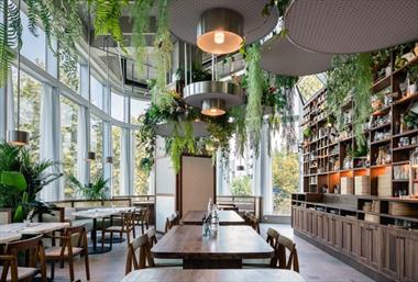 Cảm hứng tự nhiên từ thiết kế quán cafe phong cách nhiệt đới