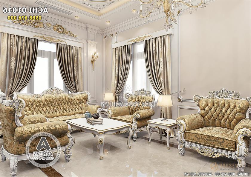 Ảnh: Mẫu thiết kế nội thất tân cổ điển cho không gian phòng khách - ACHI 01016