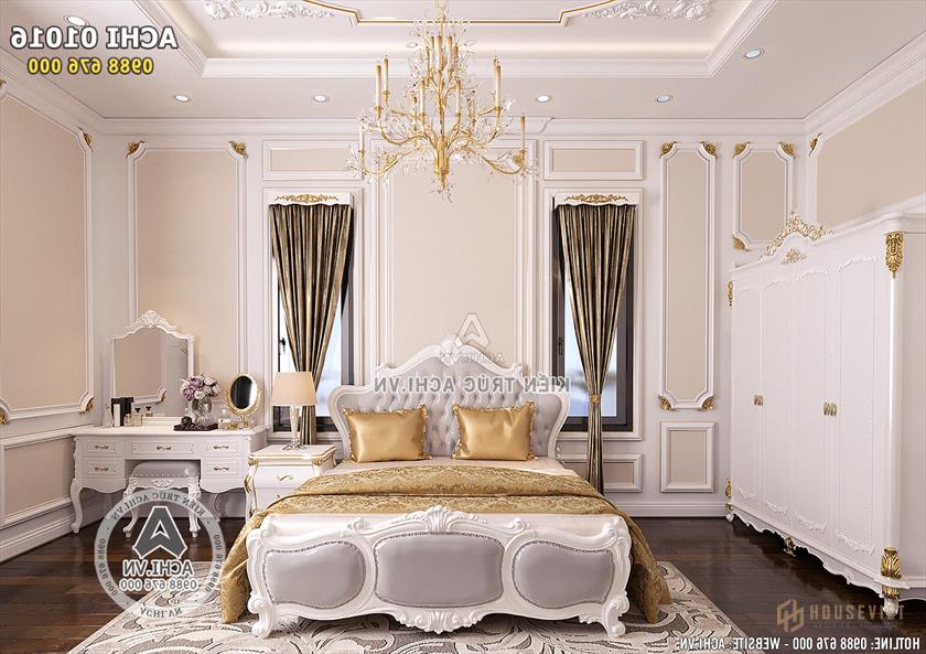 Hình ảnh: Giường ngủ phong cách Châu Âu cho không gian phòng ngủ Master - ACHI 01016