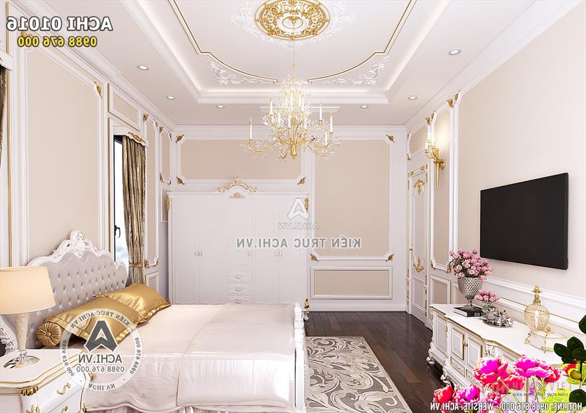 Ảnh: Không gian phòng ngủ Master được trang bị nội thất cao cấp đến từ Pháp - ACHI 01016
