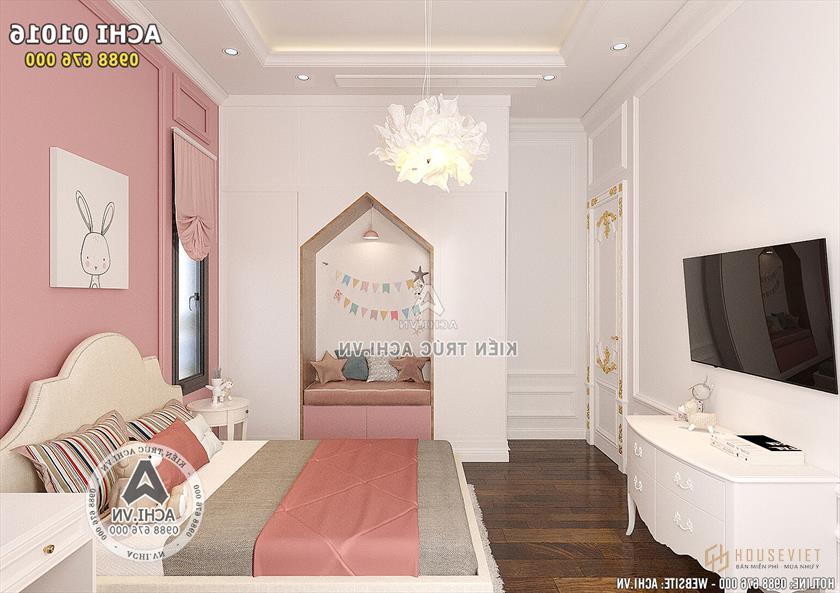 Hình ảnh: Mẫu thiết kế nội thất tân cổ điển phòng ngủ con gái - ACHI 01016