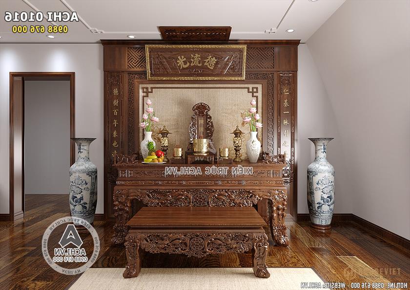 Ảnh: Mẫu thiết kế nội thất tân cổ điển cho không gian phòng ngủ phòng thờ - ACHI 01016