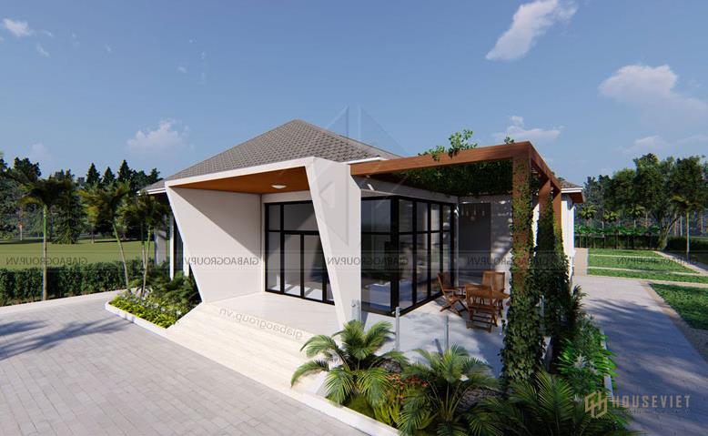 Mẫu biệt thự vườn 1 tầng phong cách đồng quê hài hòa và ấn tượng