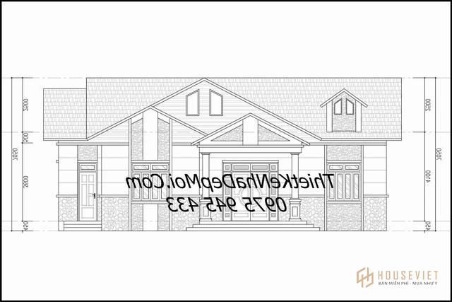 Bản vẽ nhà cấp 4 nông thôn mái tôn