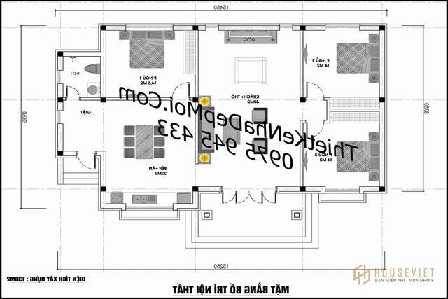 Bản vẽ chi tiết nhà mái thái 1 tầng mái tôn