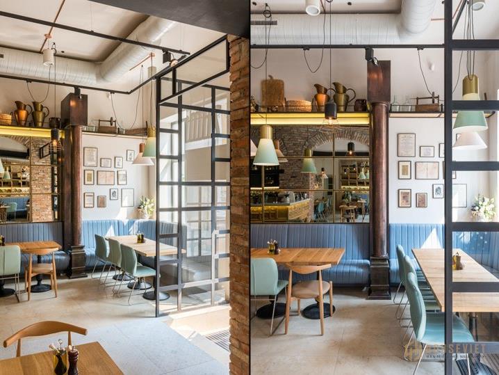 Đường nét thiết kế quán cafe mộc mạc đơn giản