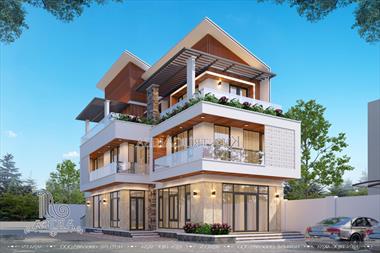 Mẫu thiết kế biệt thự 3 tầng hiện đại kết hợp văn phòng (Chủ đầu tư: Ông Cả - Vũng Tàu) BT31414