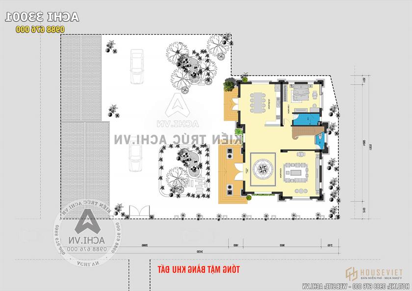 Mặt bằng tổng thể 3 mẫu thiết kế kiến ​​trúc Pháp