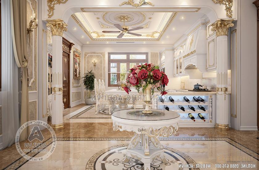Nội thất biệt thự tân cổ điển đẹp cho phòng bếp