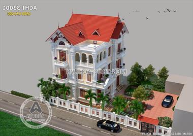 Mê mẩn mẫu biệt thự tân cổ điển 3 tầng kiểu Pháp đẹp - Mã số: ACHI 33001