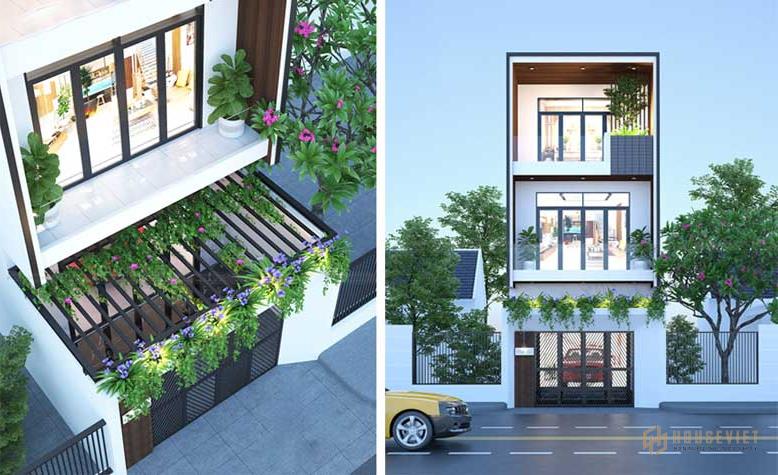 Màu sắc hài hòa Nhà phố 3 tầng hiện đại đơn giản mà sang trọng
