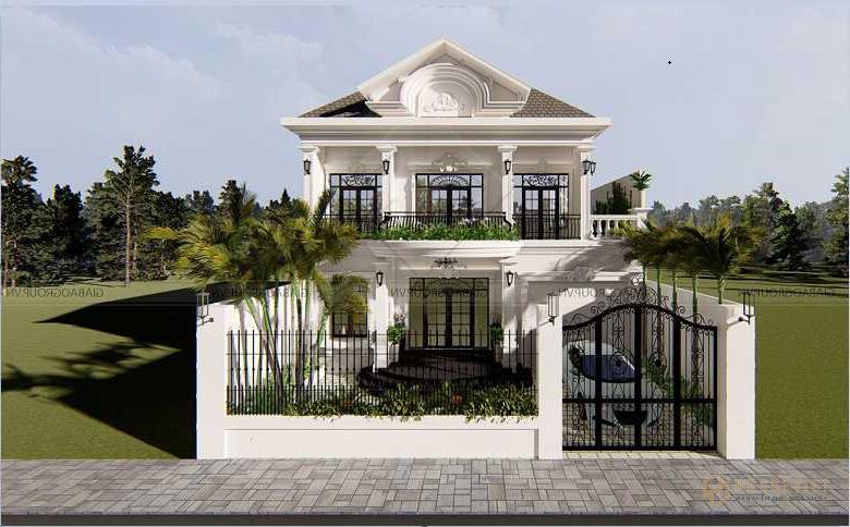 Mặt tiền của mẫu biệt thự tân cổ điển đẹp