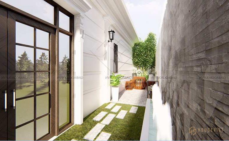 Màu sắc hài hòa, trang nhã của mẫu biệt thự tân cổ điển đẹp