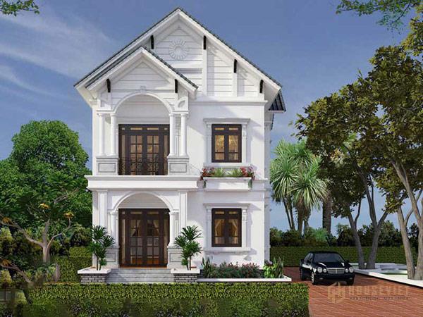 Mẫu nhà 2 tầng mái thái đẹp.  giản dị