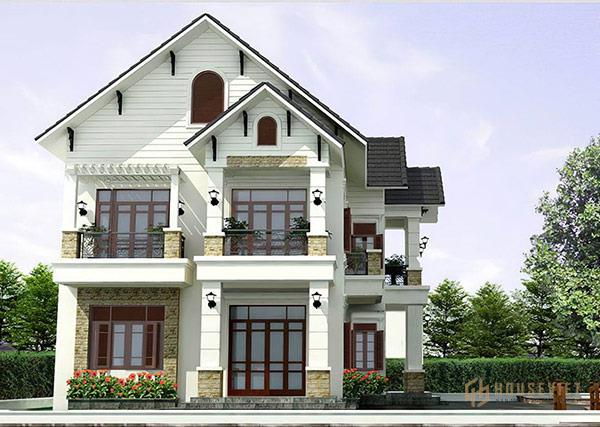 Mặt tiền nhà phố 5m mái thái ở nông thôn