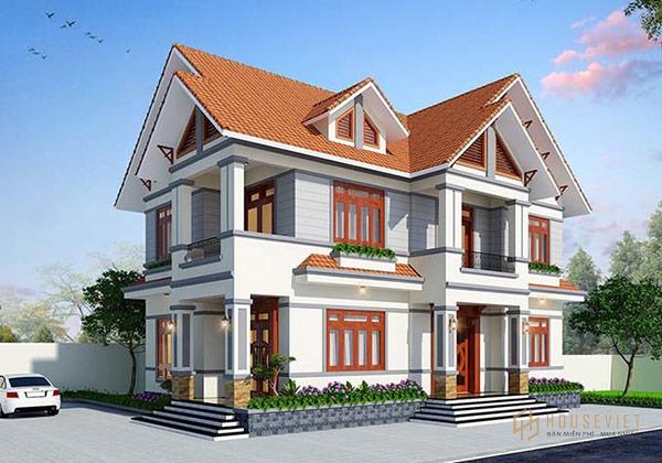 Mẫu nhà 2 tầng mái thái đơn giản và hiện đại