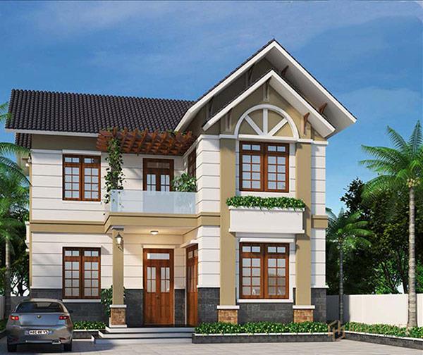 Mẫu nhà 2 tầng mái thái đẹp, hiện đại.