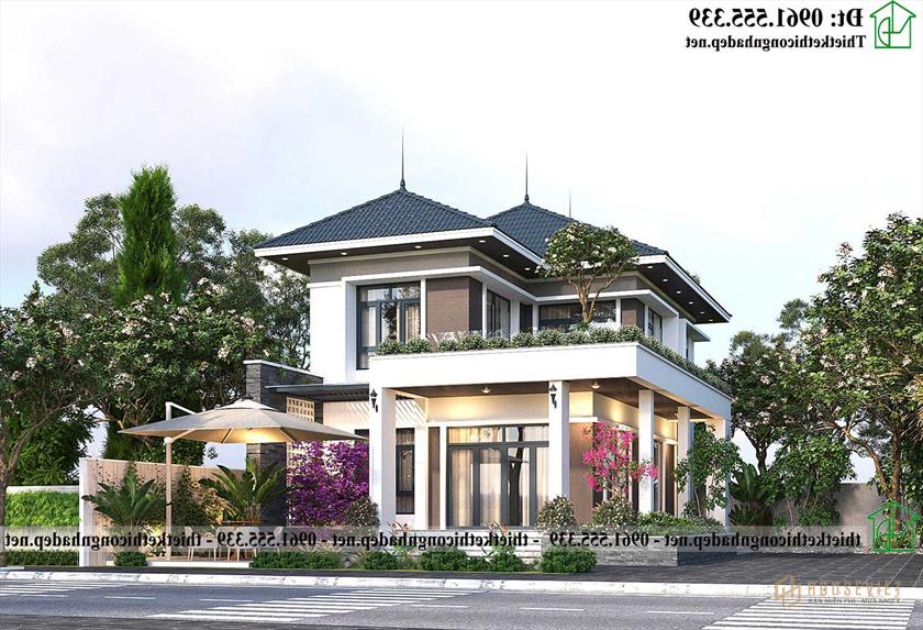 Mẫu biệt thự 2 tầng hiện đại 8x16m NDBT2T133